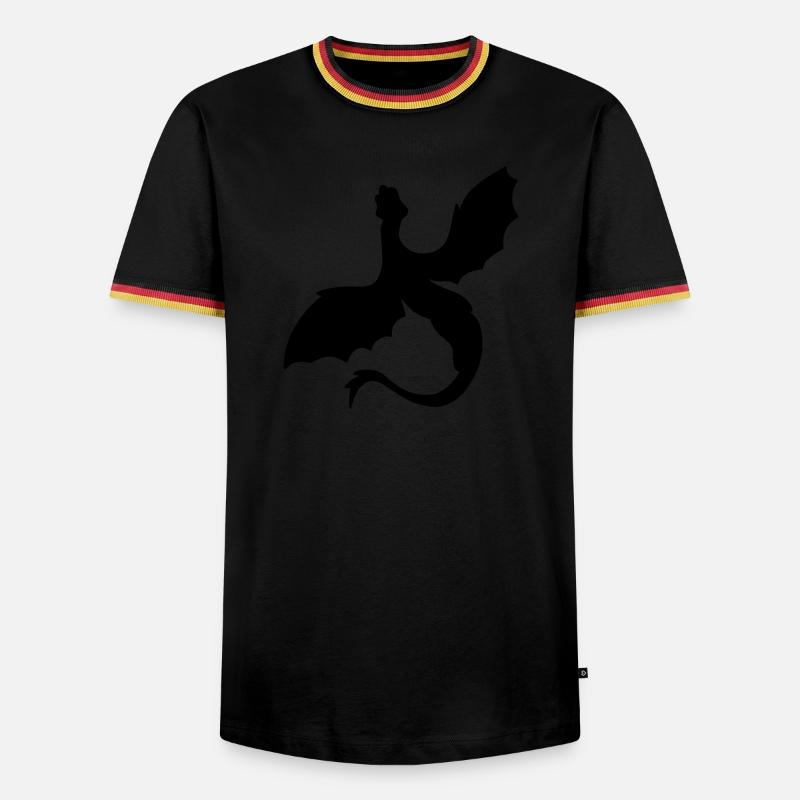 Fabled Winged Serpent Silhouette - Men's Ringer Shirt - white/tricolour