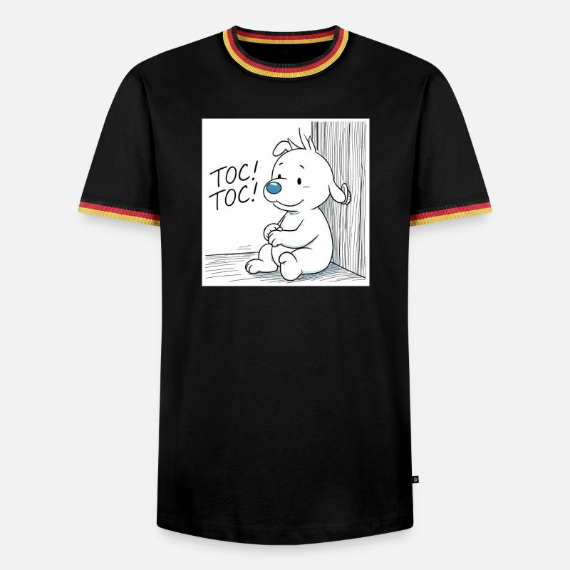 Idéfix Frappe Toc Toc Toc - Männer Kontrast-T-Shirt - Schwarz/Dreifarbig