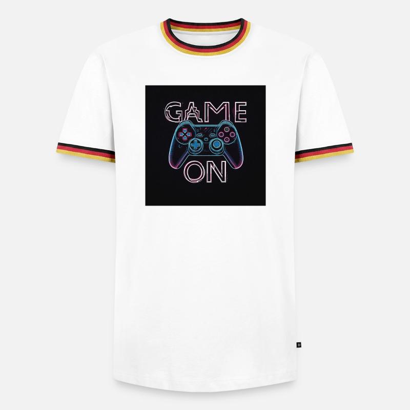 Neon Gaming Controller Design - Men's Ringer Shirt - white/tricolour
