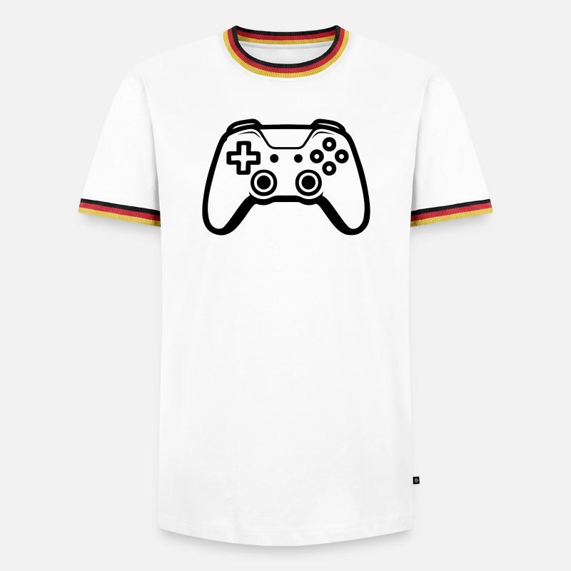 Controller Joypad Gamer - Männer Kontrast-T-Shirt - Weiß/Dreifarbig