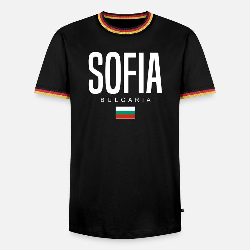 Sofia Bulgarien - Männer Kontrast-T-Shirt - Schwarz/Dreifarbig