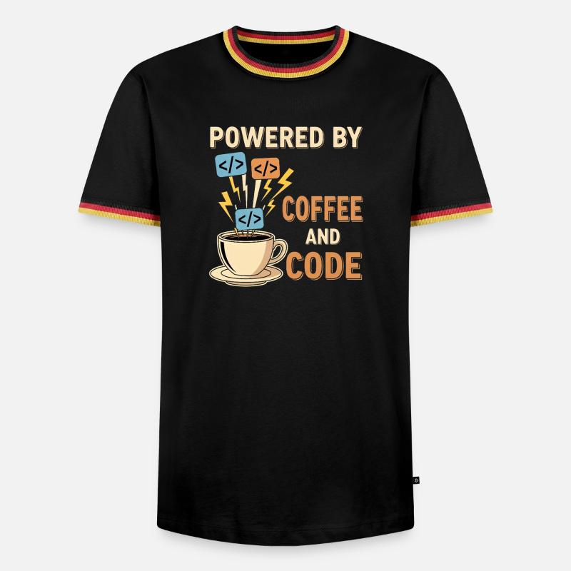 Programmierer Kaffee Motiv Design - Männer Kontrast-T-Shirt - Schwarz/Dreifarbig