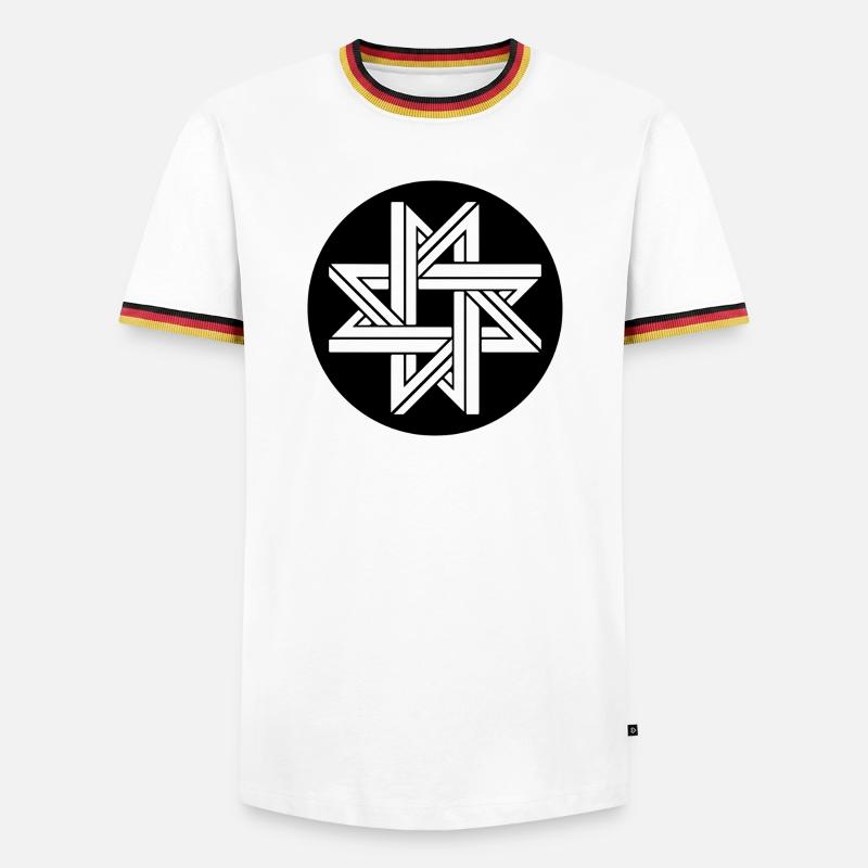 Impossible Geometry Star - Men's Ringer Shirt - white/tricolour