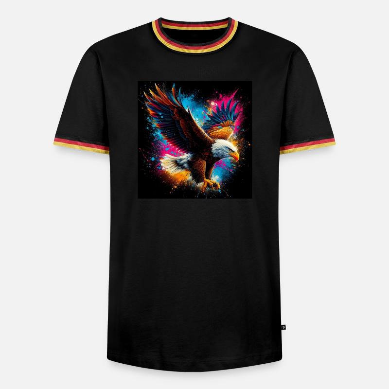 eagle - Men's Ringer Shirt - black/tricolour