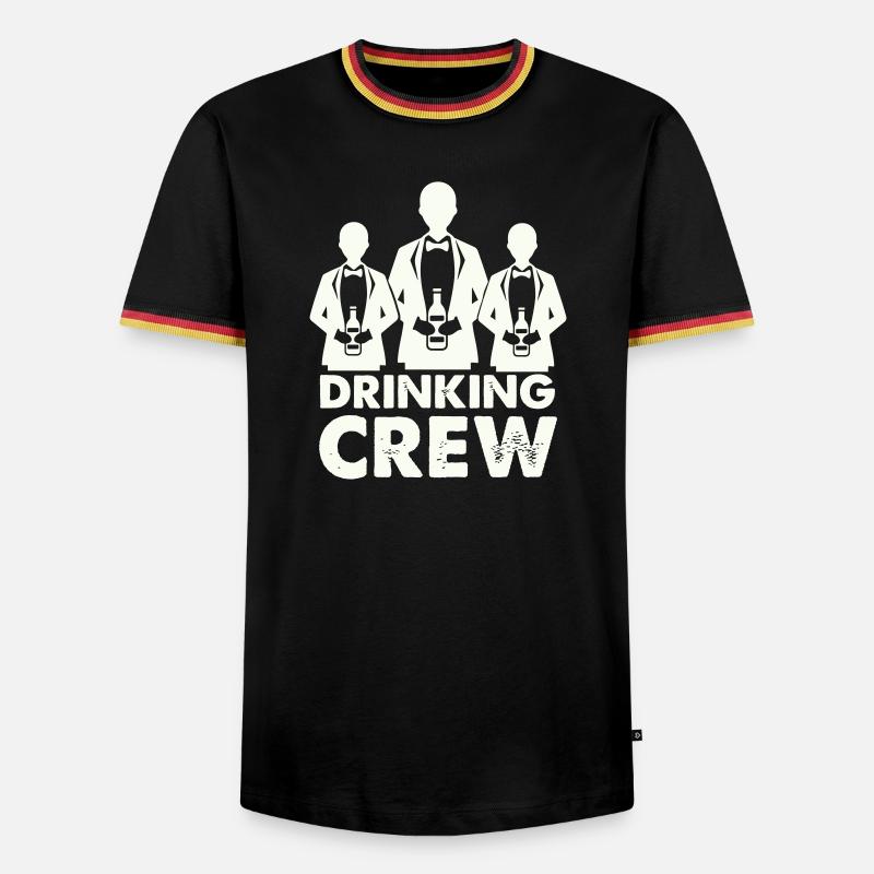 drinking_crew_01- - Männer Kontrast-T-Shirt - Schwarz/Dreifarbig
