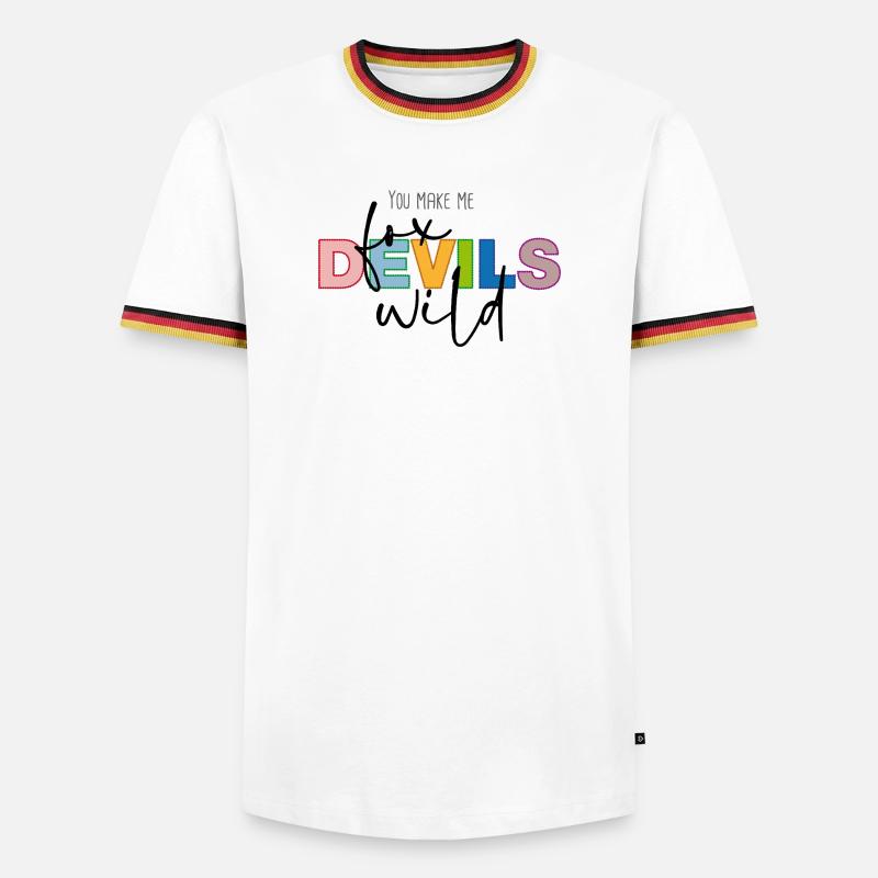 You make me fox devils wild - Männer Kontrast-T-Shirt - Weiß/Dreifarbig