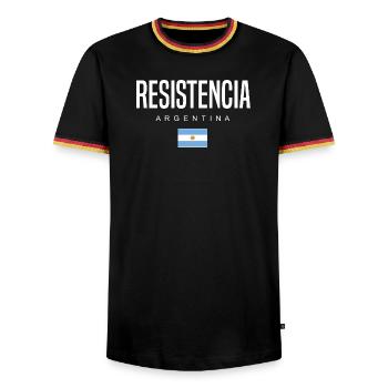 Resistencia Argentina Argentinians - Men's Ringer Shirt - black/tricolour - Front - AI Model Male 178 light (178cm) & AI Model Male 185 light (185cm)