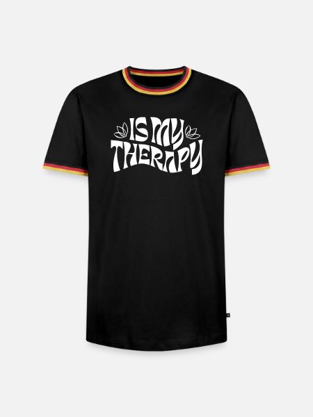Is My Therapy – Retro Statement - Männer Kontrast-T-Shirt - Schwarz/Dreifarbig
