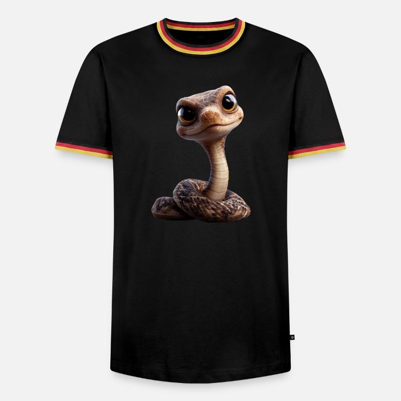 Schlange Python Kobra Klapperschlange Schlangen - Männer Kontrast-T-Shirt - Schwarz/Dreifarbig