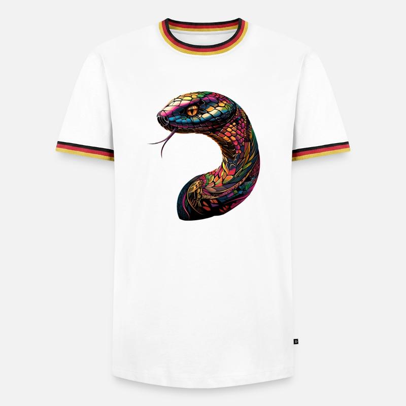 snake, python, cobra, rattlesnake, snakes - Men's Ringer Shirt - white/tricolour