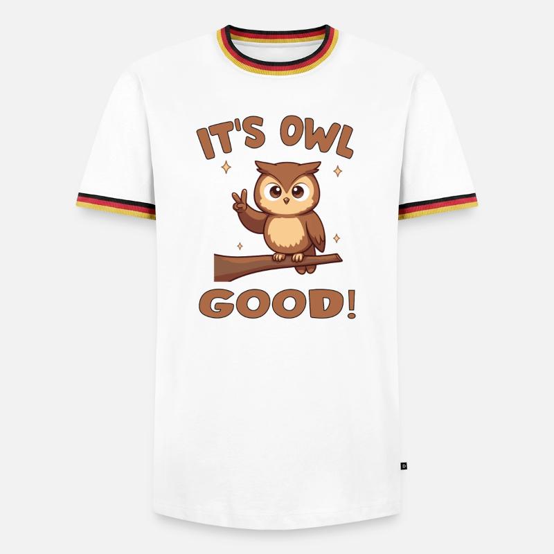 Niedliche Eule mit aufmunternder Botschaft - Männer Kontrast-T-Shirt - Weiß/Dreifarbig