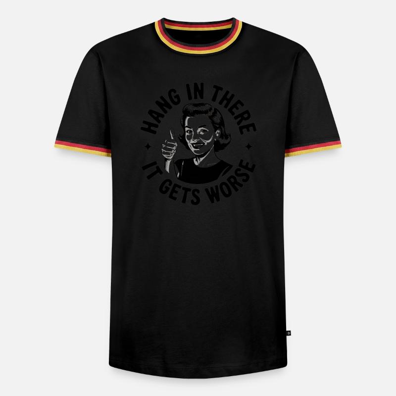 Bleib dran, es wird schlimmer - Männer Kontrast-T-Shirt - Schwarz/Dreifarbig