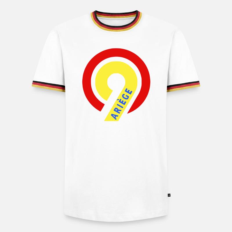 Ariège 09 - Männer Kontrast-T-Shirt - Weiß/Dreifarbig