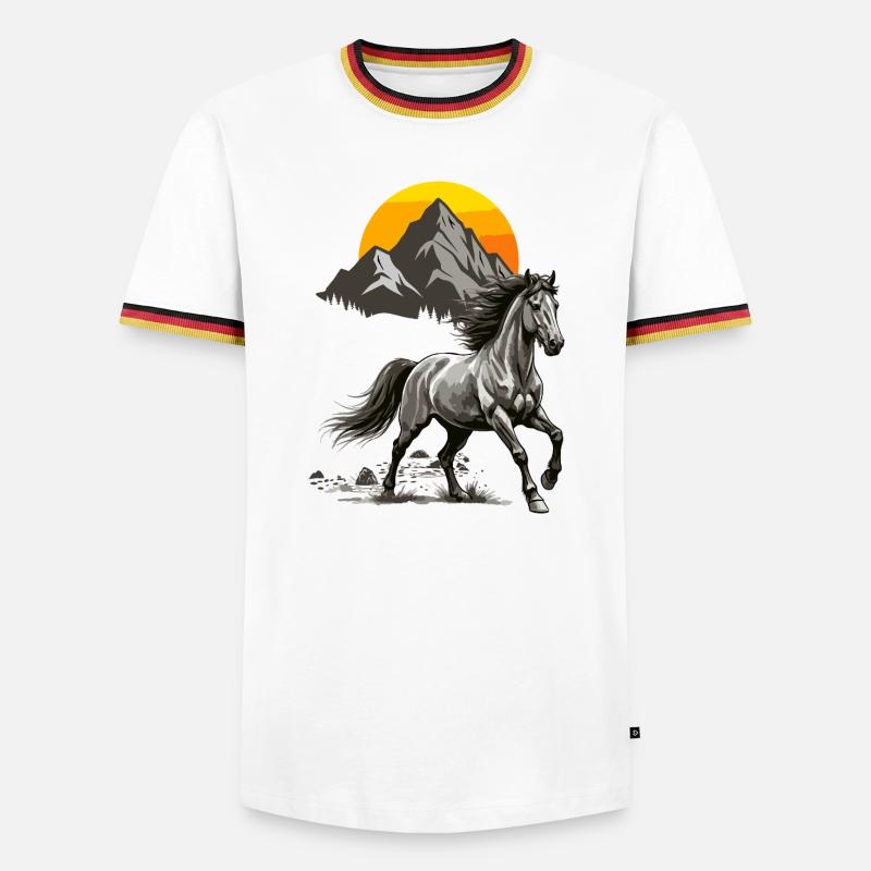 Galloping Summit Sunset - Men's Ringer Shirt - white/tricolour
