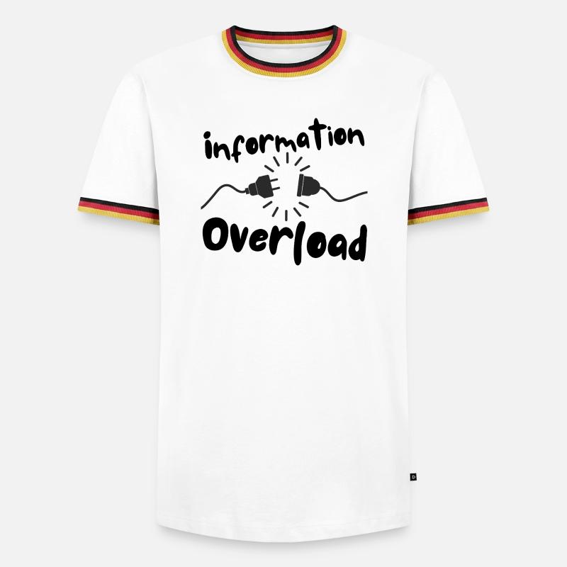 Information overload plug current - Men's Ringer Shirt - white/tricolour