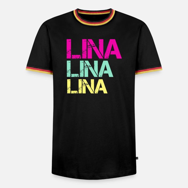 LINA Neon Triptych - Men's Ringer Shirt - black/tricolour