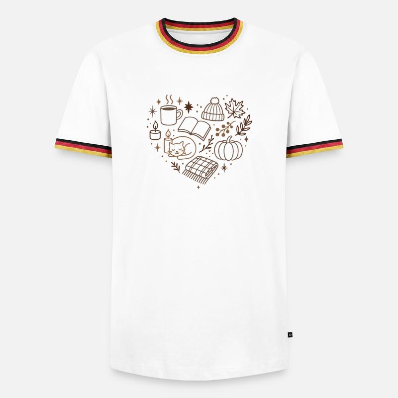 Autumnal Cuddle Evening Pattern - Men's Ringer Shirt - white/tricolour