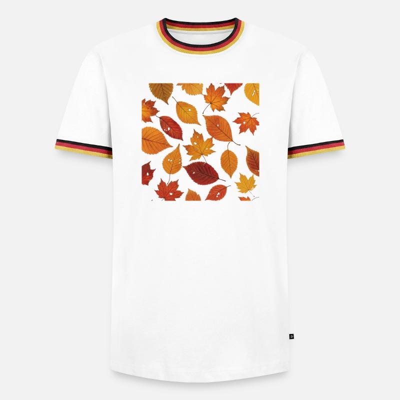 Autumn Leaf Pattern - Men's Ringer Shirt - white/tricolour