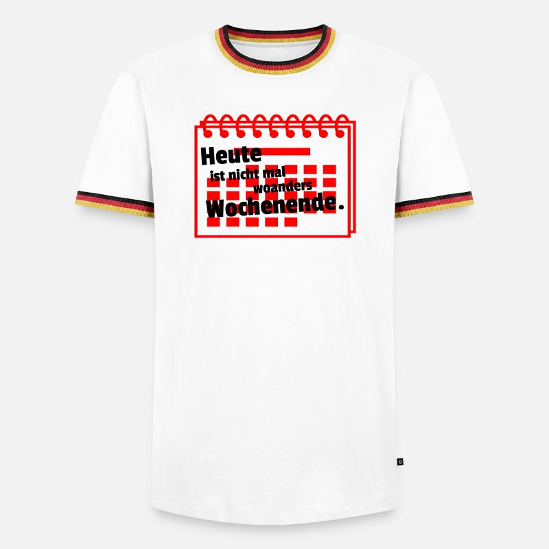 Nirgends Wochenende - Männer Kontrast-T-Shirt - Weiß/Dreifarbig