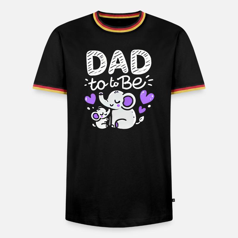 Vater wird Elefant Baby Enthüllung, Väter - Männer Kontrast-T-Shirt - Schwarz/Dreifarbig