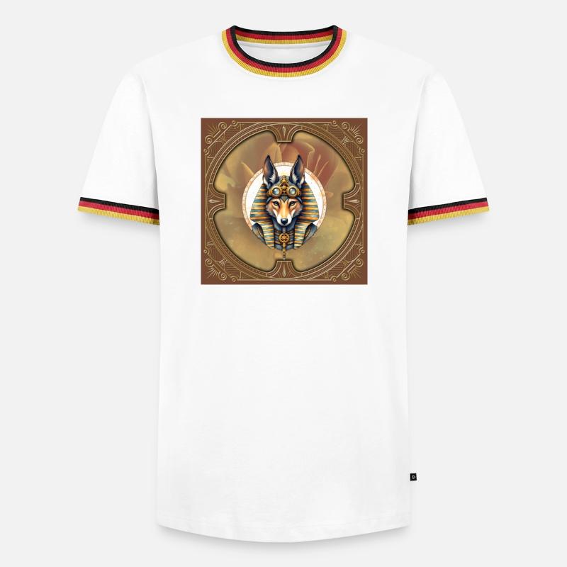 Steampunk Pharaoh Fox - Men's Ringer Shirt - white/tricolour