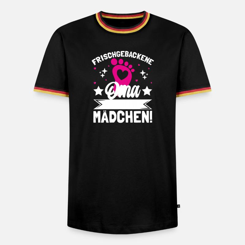 Frischgebackene Oma Es ist ein Mädchen! - Männer Kontrast-T-Shirt - Schwarz/Dreifarbig