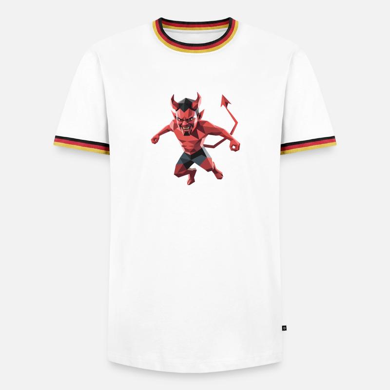 Devil - Cool Low Poly Logo - T-shirt contrasté Homme - blanc/tricolore