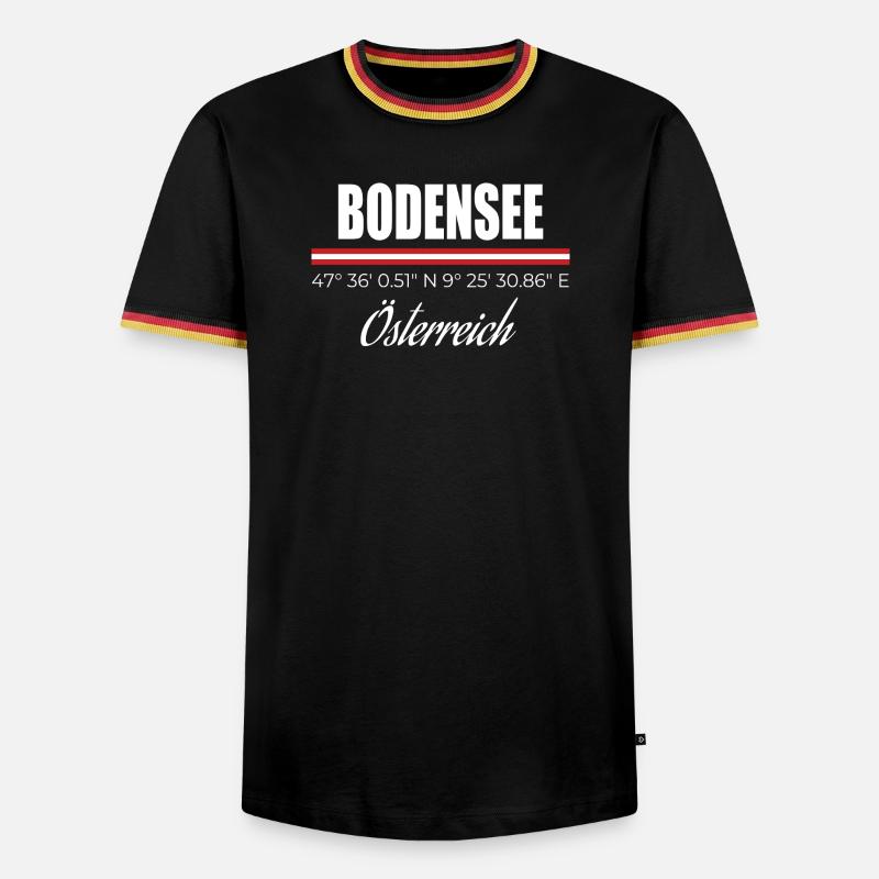 Bodensee - Männer Kontrast-T-Shirt - Schwarz/Dreifarbig
