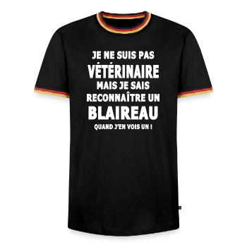 Erkennt einen Dachshumor sarcsme - Männer Kontrast-T-Shirt - Schwarz/Dreifarbig - Vorne - AI Model Male 178 light (178cm) & AI Model Male 185 light (185cm)