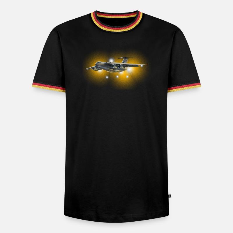 Cargo plane in solar fire - Men's Ringer Shirt - black/tricolour