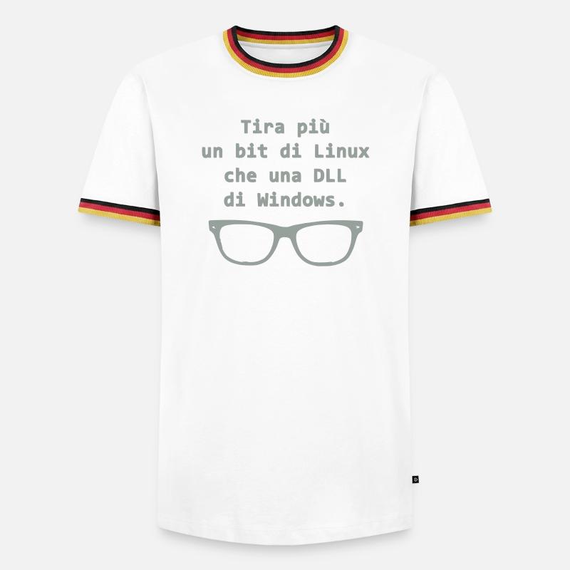 Linux (Englisch) - Männer Kontrast-T-Shirt - Weiß/Dreifarbig