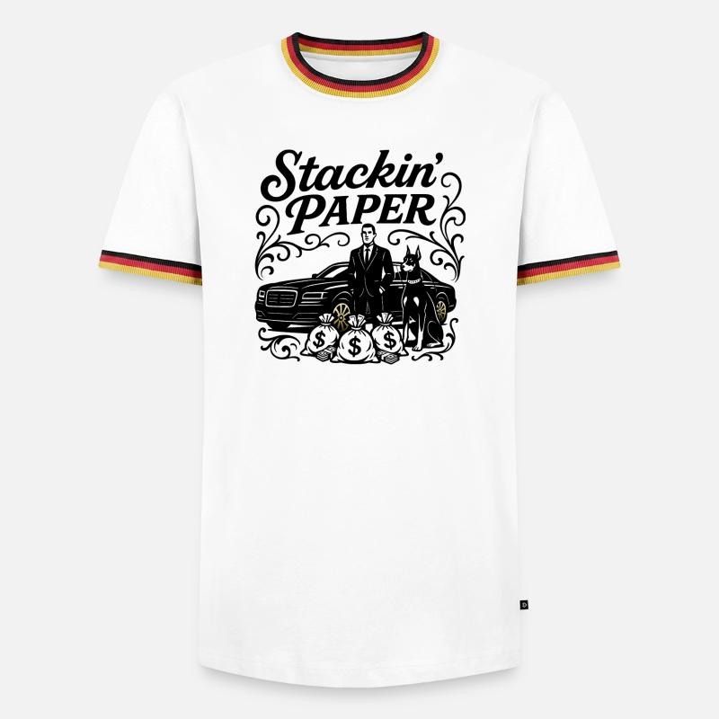 Stackin Paper - Men's Ringer Shirt - white/tricolour