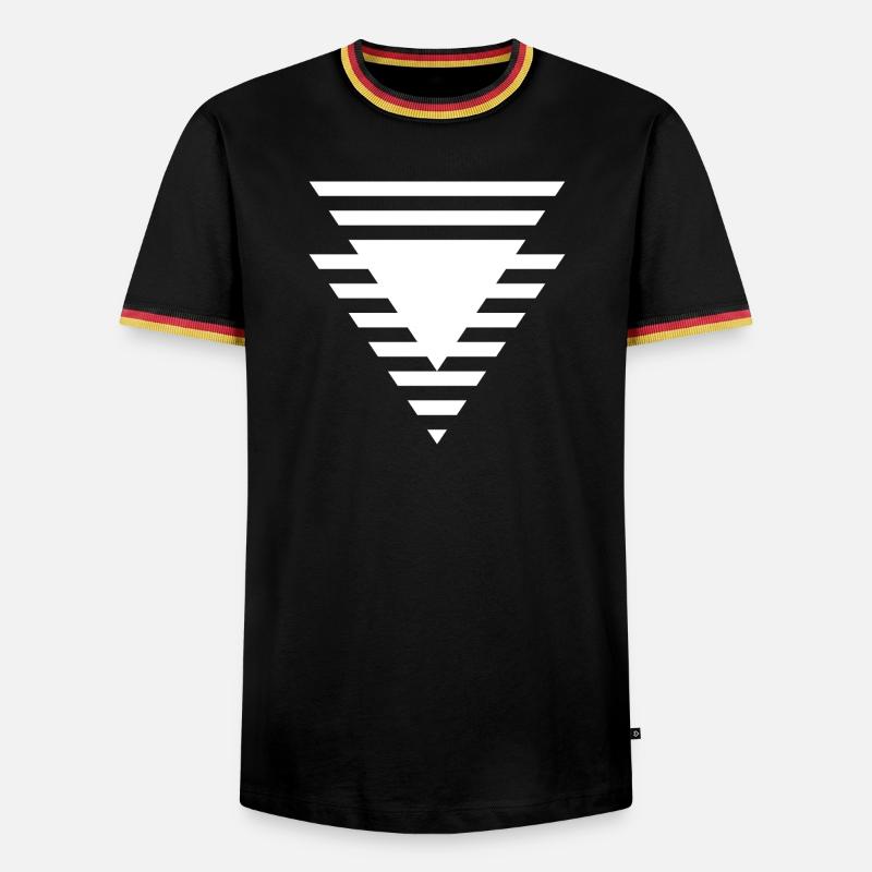 Stepped Triangular Prism - Men's Ringer Shirt - black/tricolour