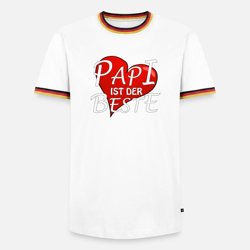 PAPI IST DER BESTE - Männer Kontrast-T-Shirt - Weiß/Dreifarbig