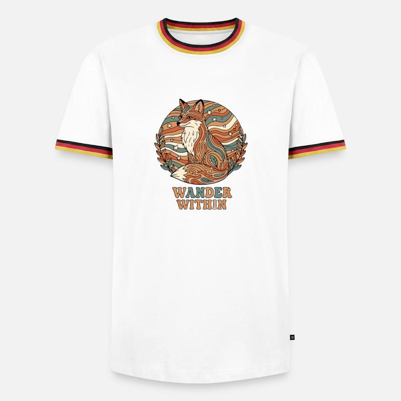 Psychedelic Retro – Wander Within - Men's Ringer Shirt - white/tricolour