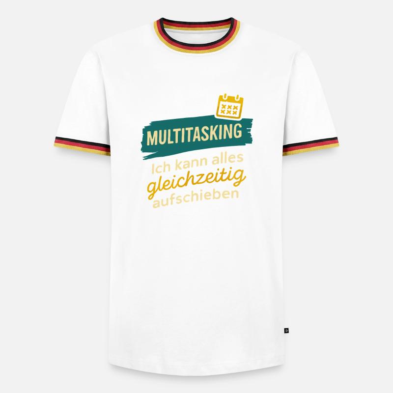 Multitasking – Postpone everything at once - Men's Ringer Shirt - white/tricolour