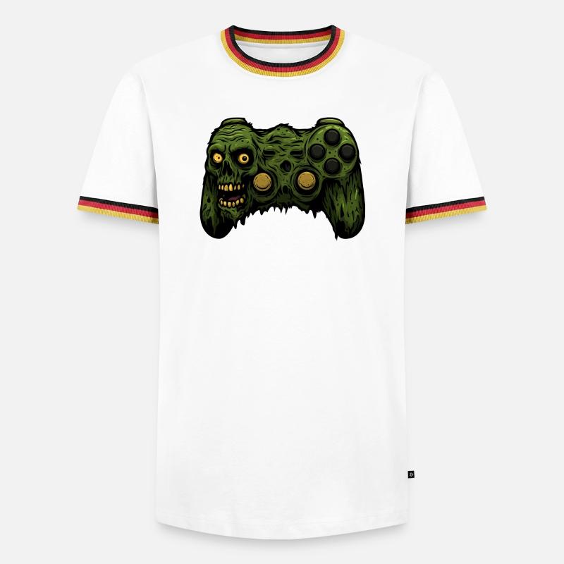 Zombie Controller Grunge Tee - Männer Kontrast-T-Shirt - Weiß/Dreifarbig