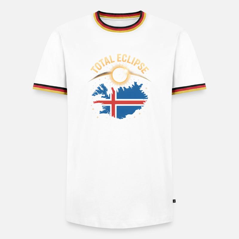 Total Solar Eclipse Iceland 2026 - Men's Ringer Shirt - white/tricolour
