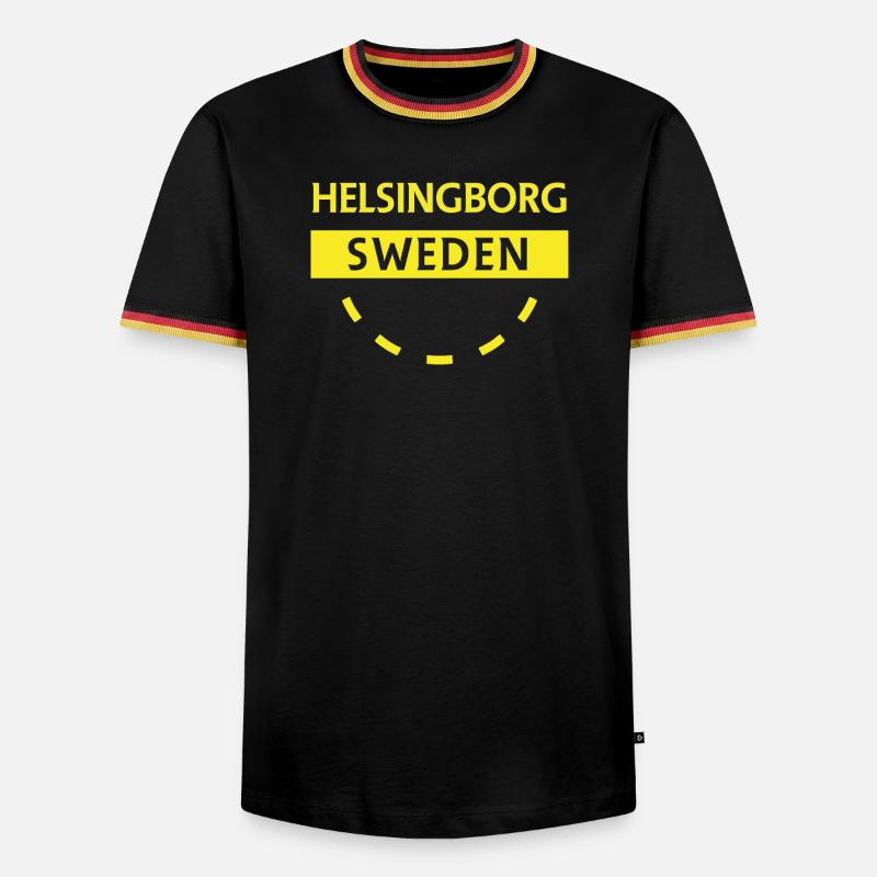 Helsingborg Sweden Patch - Men's Ringer Shirt - black/tricolour