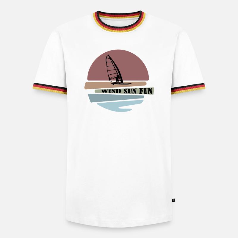 Windsurf Sunset Fun Design - Men's Ringer Shirt - white/tricolour