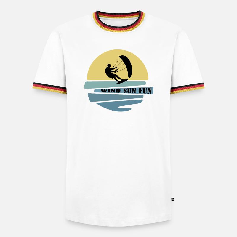 Wind Sun Fun Kitesurfer - Men's Ringer Shirt - white/tricolour