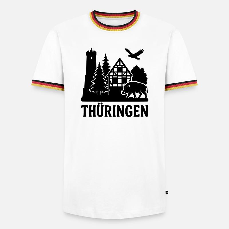 Thuringia Silhouette - Men's Ringer Shirt - white/tricolour