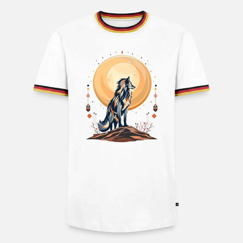 Boho Wolf - Men's Ringer Shirt - white/tricolour