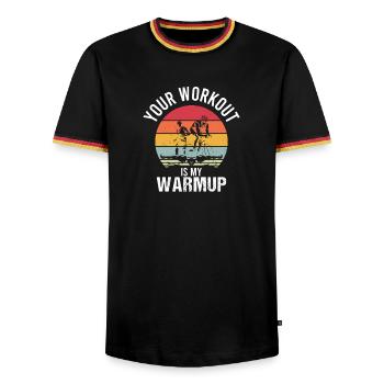 Triathlon Swimming Cycling Running Vintage Sports - Men's Ringer Shirt - black/tricolour - Front - AI Model Male 178 light (178cm) & AI Model Male 185 light (185cm)