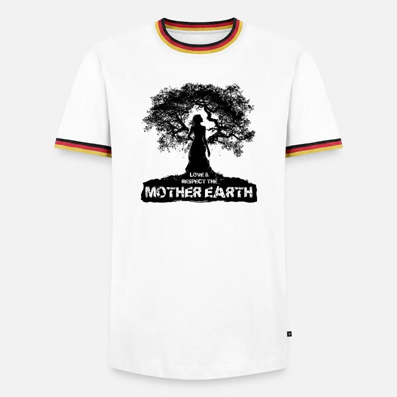 Mutter Erde - Schwarzes Design - Männer Kontrast-T-Shirt - Weiß/Dreifarbig
