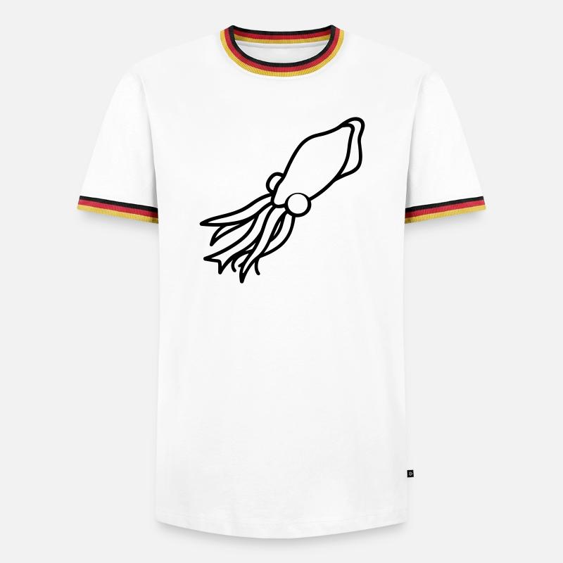 squid - Men's Ringer Shirt - white/tricolour