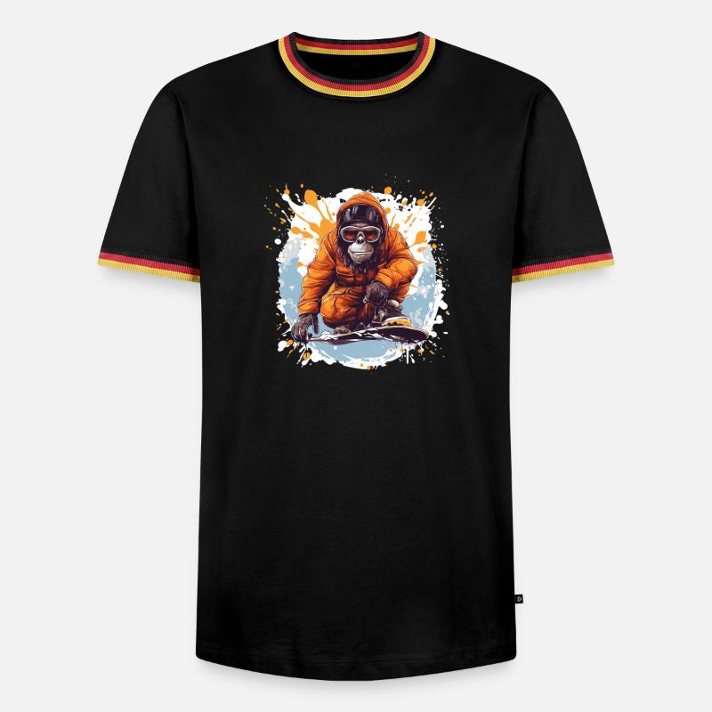 Monkey Snowboard - Men's Ringer Shirt - black/tricolour