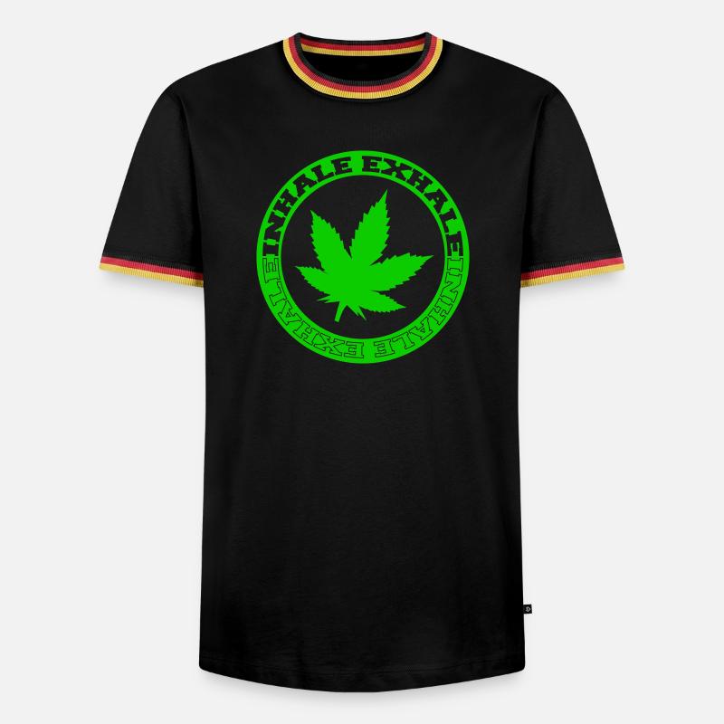 Hemp Leaf Circle Emblem - Men's Ringer Shirt - white/tricolour