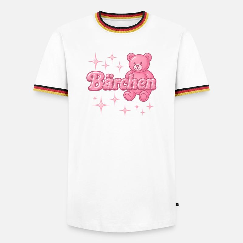 Bear / Y2K Nickname Statement Design - Men's Ringer Shirt - white/tricolour