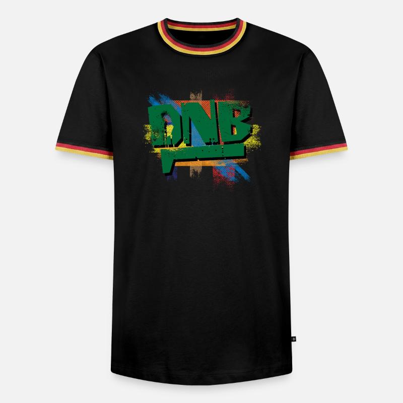 DNB Graffiti Burst - Men's Ringer Shirt - black/tricolour